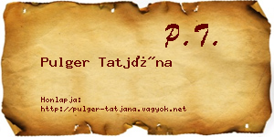 Pulger Tatjána névjegykártya
